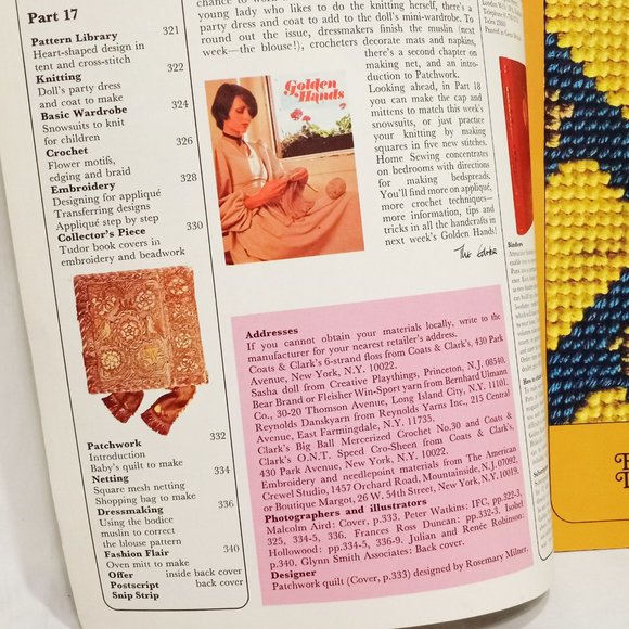 Golden Hands Magazine Patchwork Knitting Netting Part 17 Vol 2 Guide 70s - Picture 3 of 9